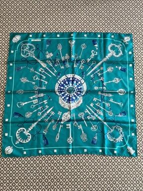 Hermes Les Cles Key Silk Scarf